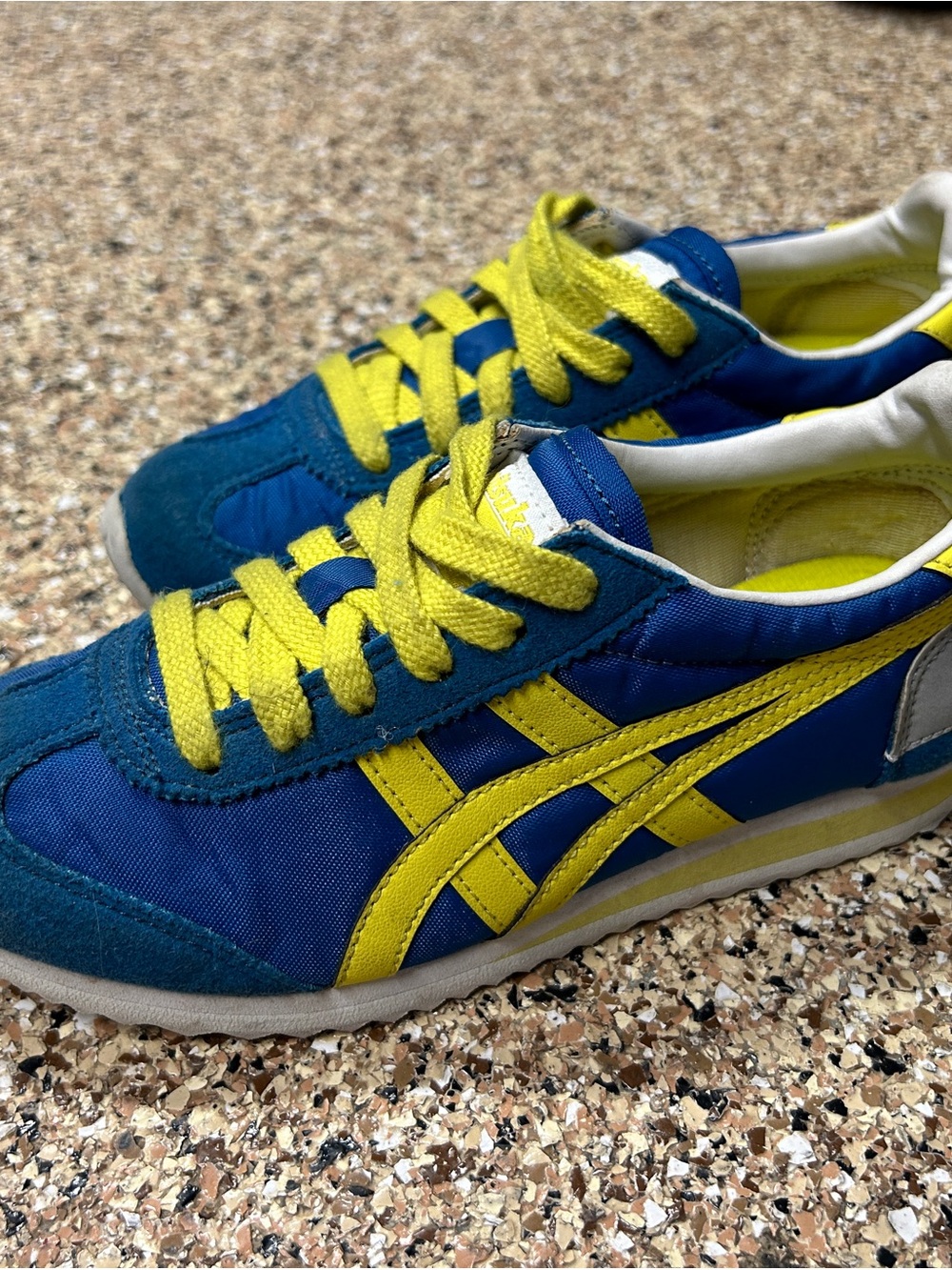 Onitsuka Tiger by Asics Kids Blue and Yellow Lace-Up Sneakers